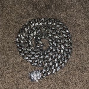 20 inch iced out white gold/ silver chain